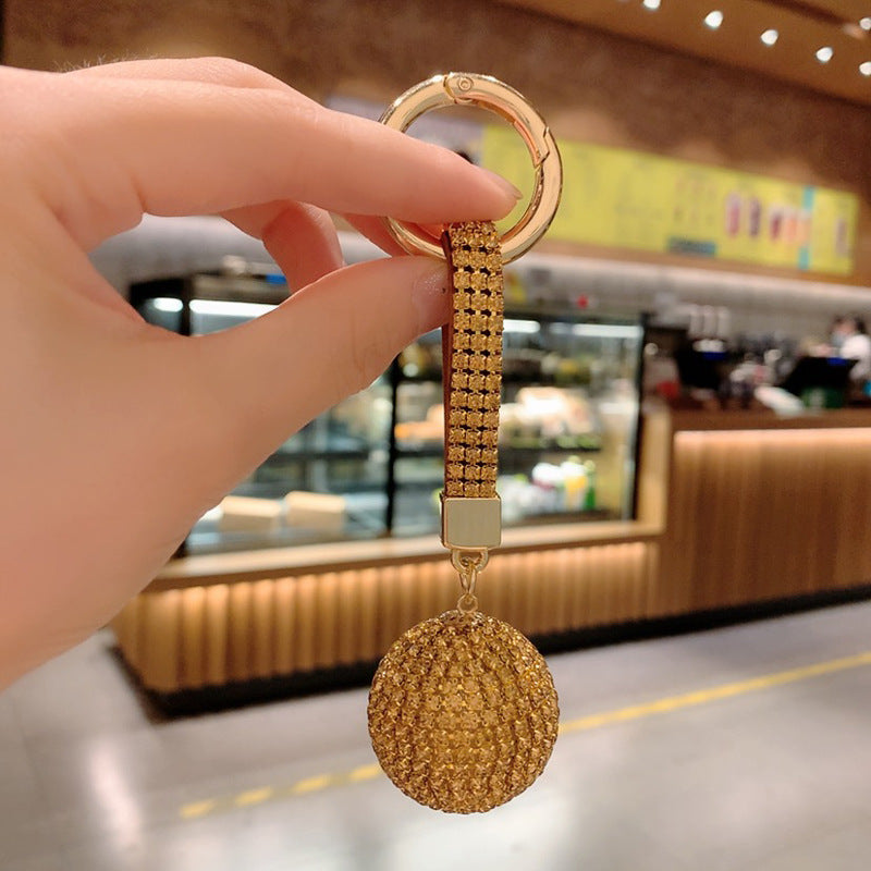 Creative Gifts Korea Artificial Diamond Crystal Ball Car Key Chain Stick Diamond Key Ring